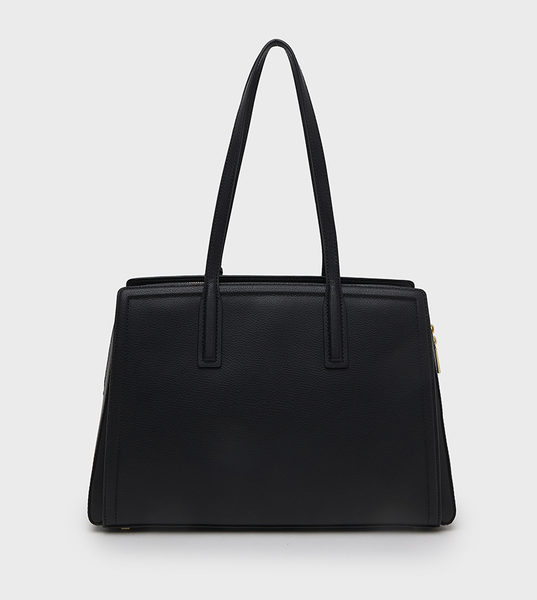 LAILA Textured Zip Closure Shoulder Bag