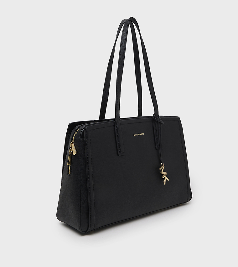 LAILA Textured Zip Closure Shoulder Bag