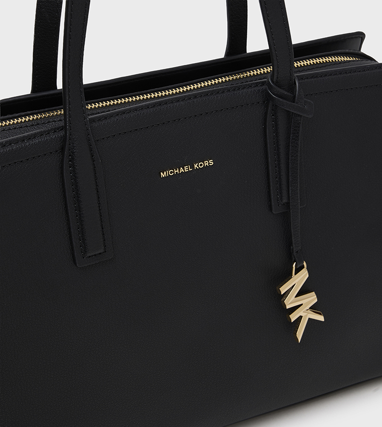 LAILA Textured Zip Closure Shoulder Bag