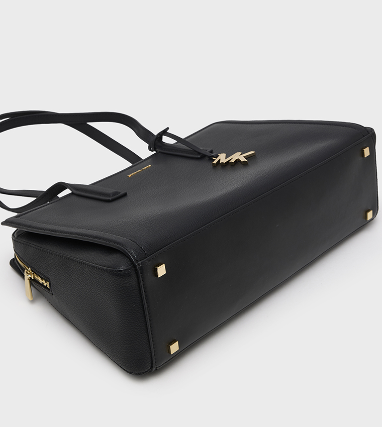 LAILA Textured Zip Closure Shoulder Bag