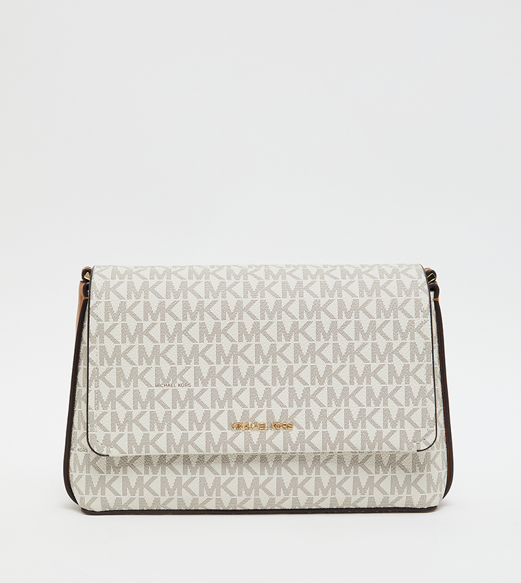 Monogram Patterned Flap Shoulder Bag