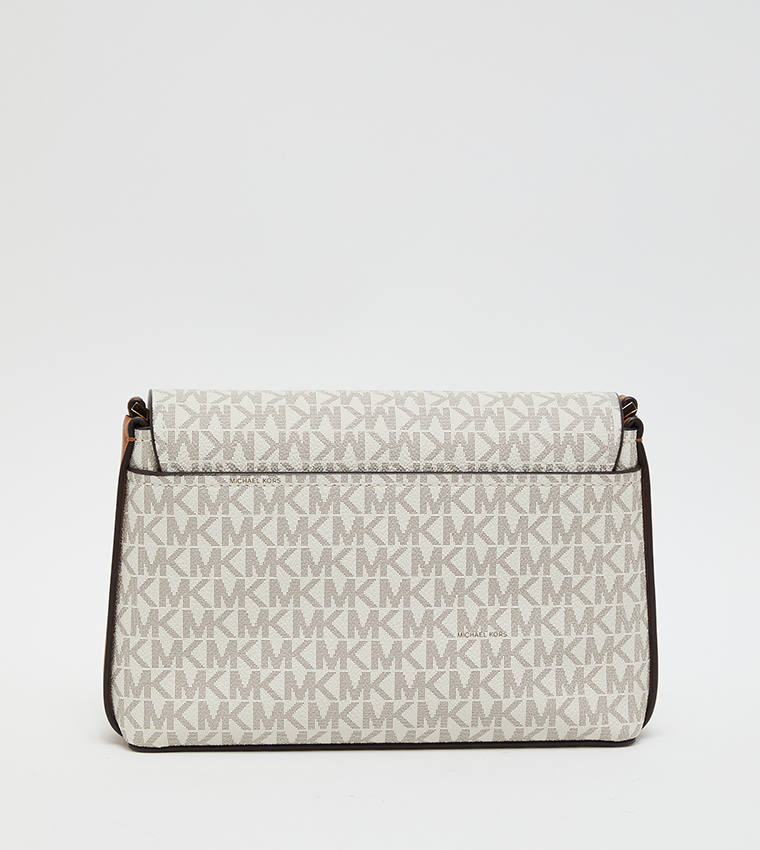 Monogram Patterned Flap Shoulder Bag