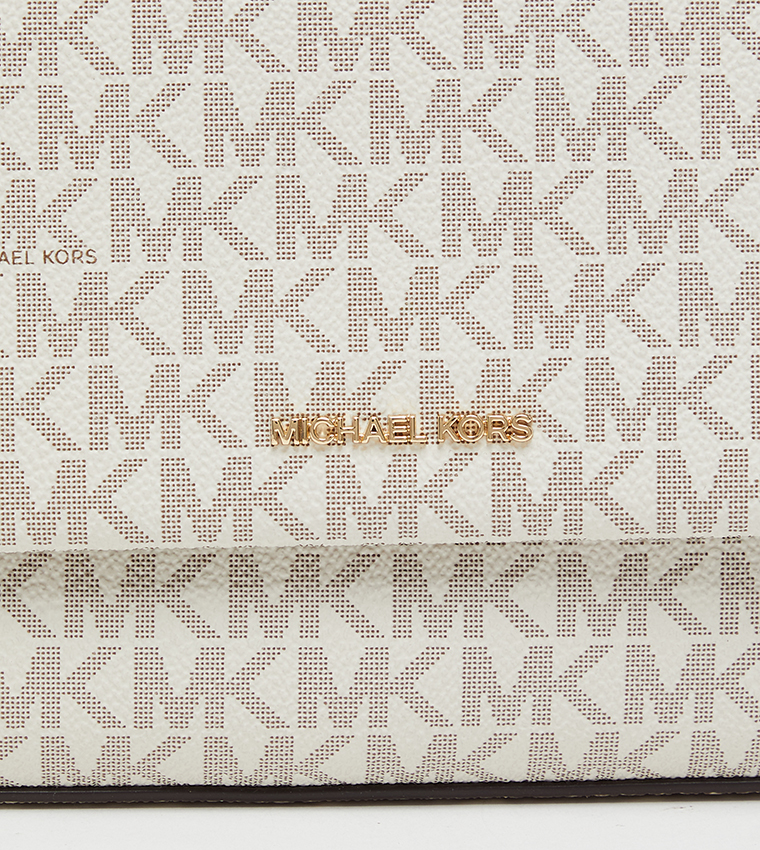 Monogram Patterned Flap Shoulder Bag