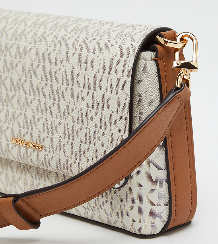 Monogram Patterned Flap Shoulder Bag
