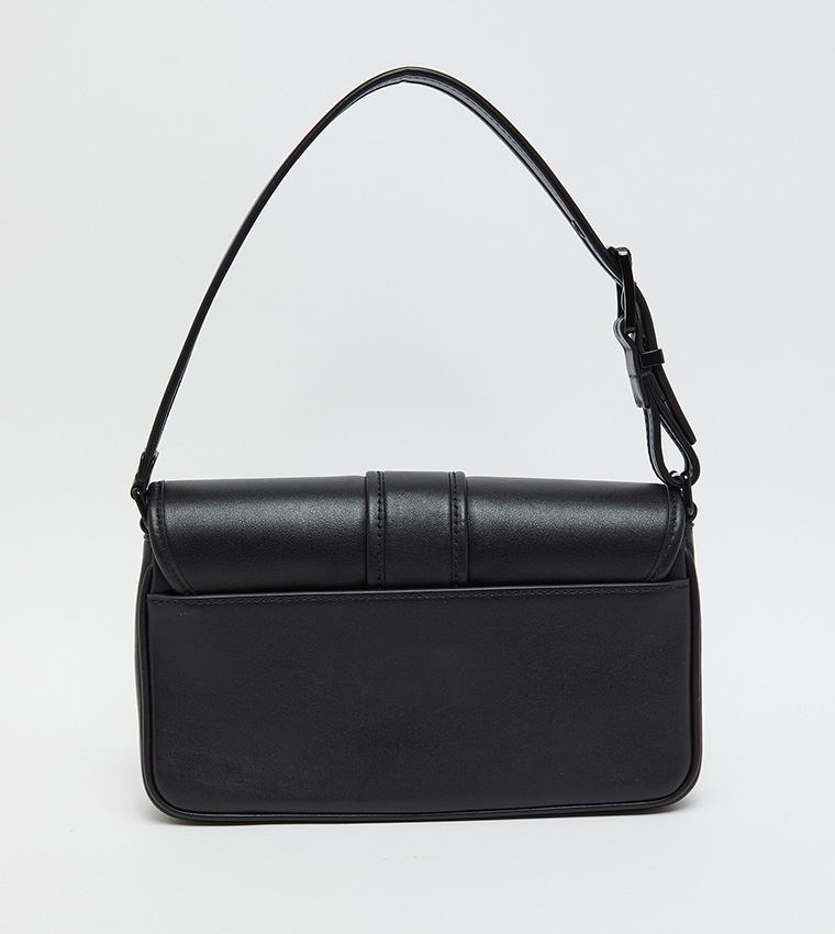 Buckle Detail Flap Shoulder Bag
