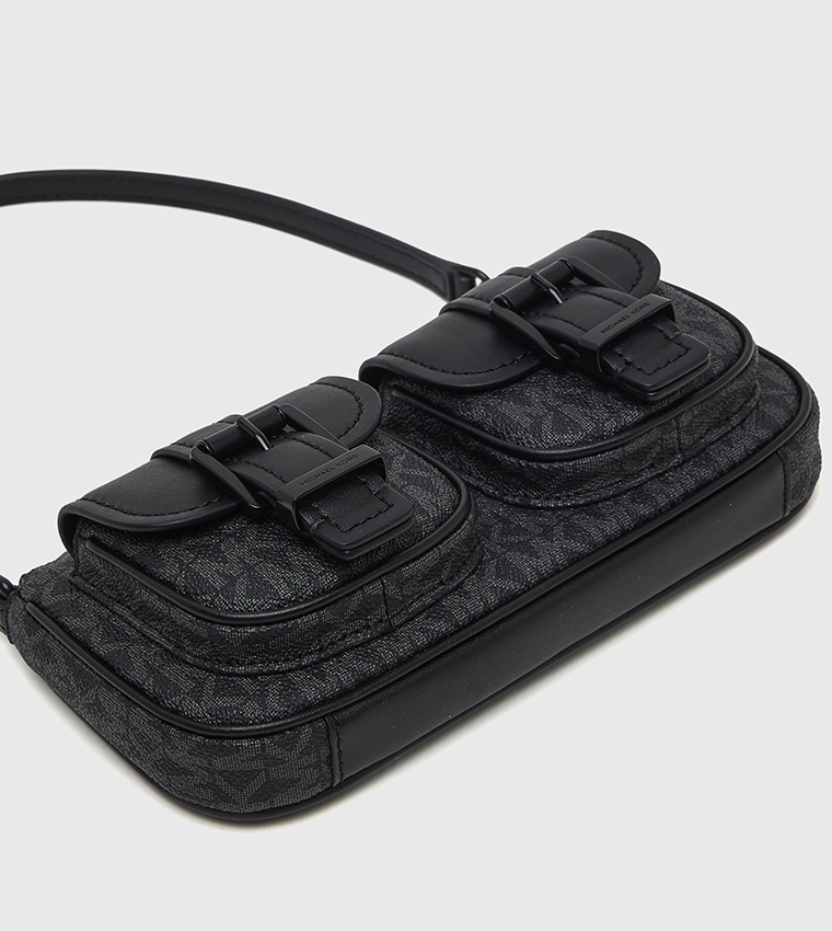 ZOE Monogram Patterned Front Pocket Shoulder Bag