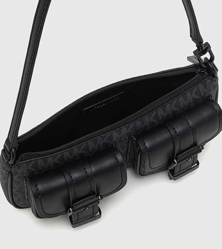 ZOE Monogram Patterned Front Pocket Shoulder Bag