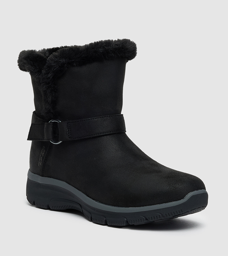 EASY GOING Fur Detail Ankle Boots