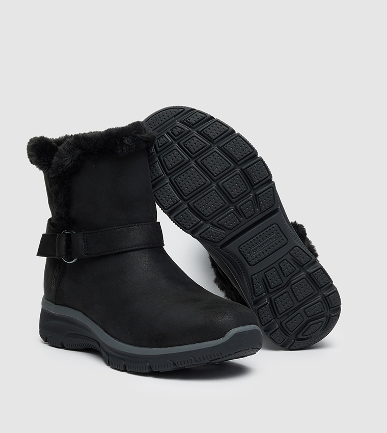 EASY GOING Fur Detail Ankle Boots