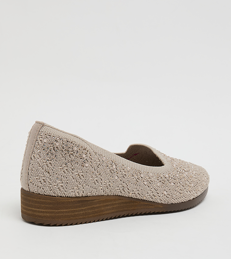 CLEO SAWDUST Embellished Slip-On Shoes