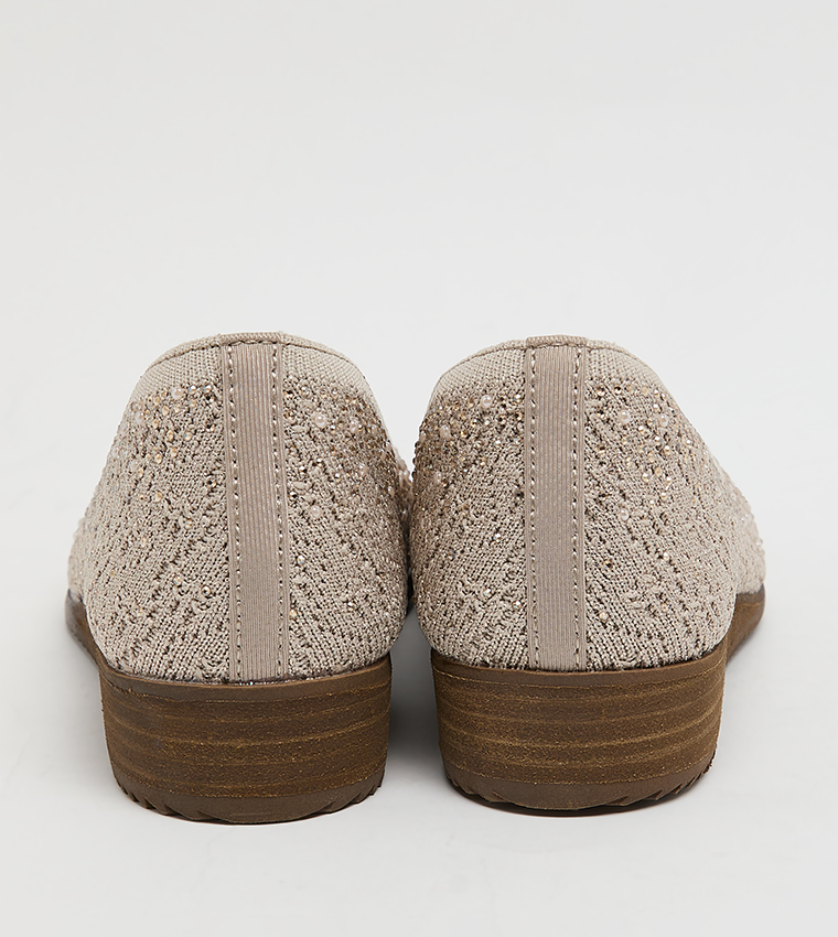 CLEO SAWDUST Embellished Slip-On Shoes