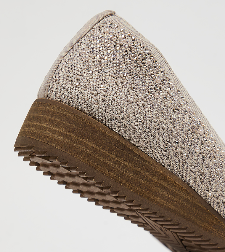 CLEO SAWDUST Embellished Slip-On Shoes