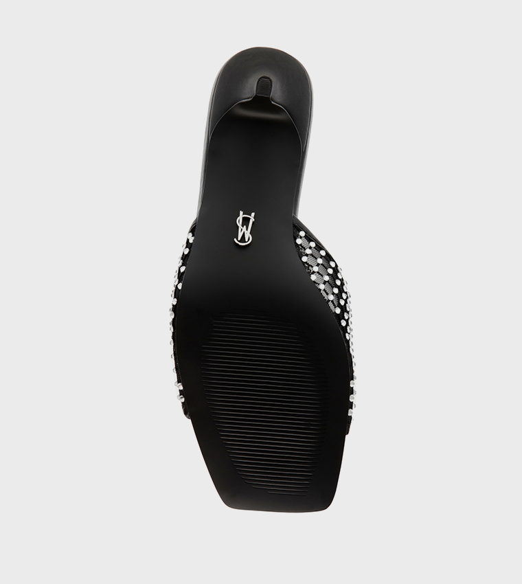 صندل مزخرف بكعب منخفض  