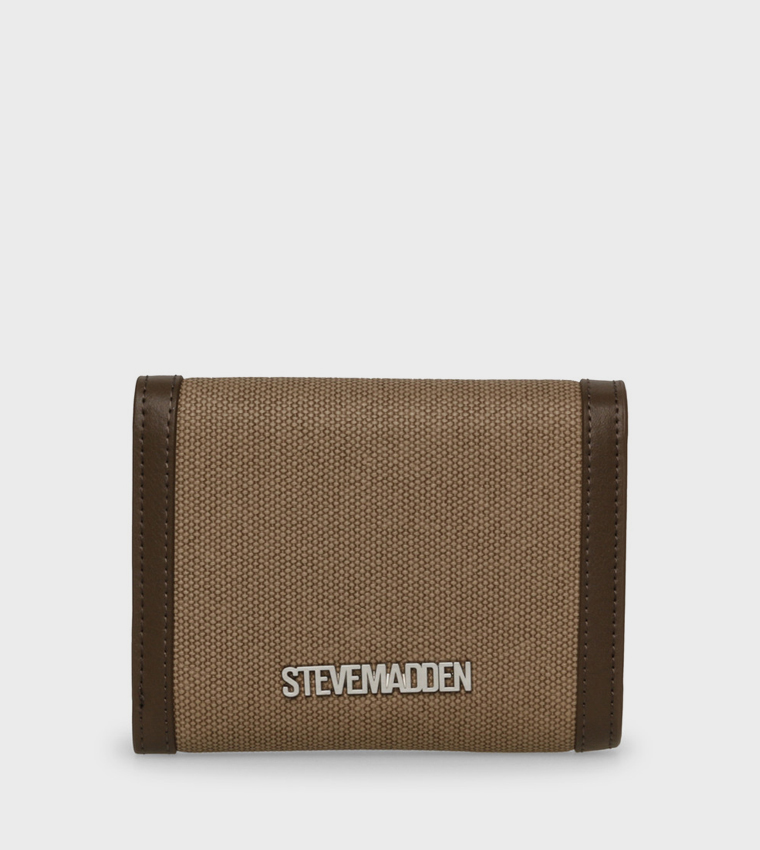 محفظة ثلاثية الطي بطبعة شعار 