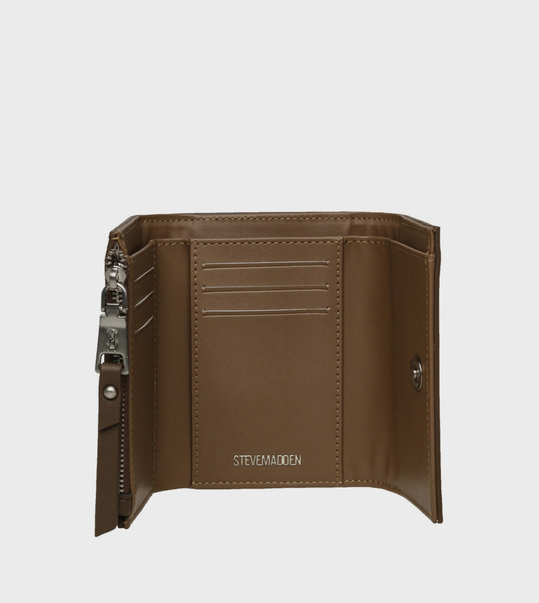 محفظة ثلاثية الطي بطبعة شعار 