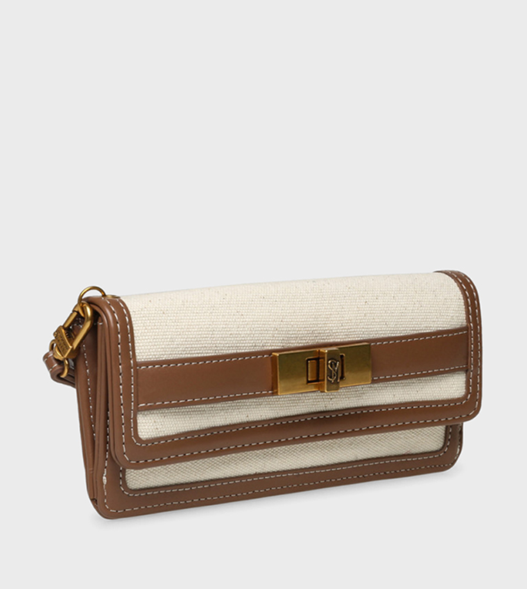 Color Block Twist Lock Wallet