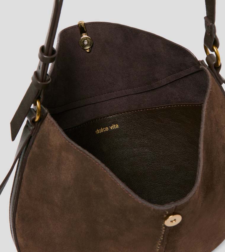 BENNETT Solid Snap Button Crossbody Bag