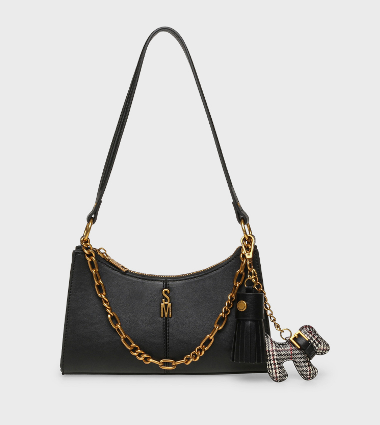 BMIKA-C Chain Detail Zip Shoulder Bag