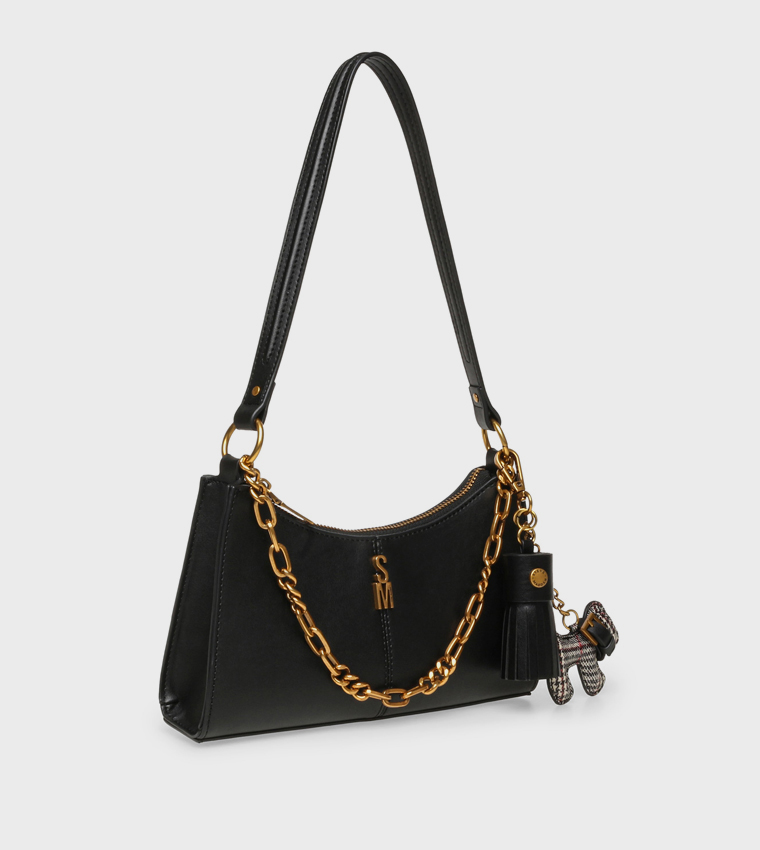 BMIKA-C Chain Detail Zip Shoulder Bag