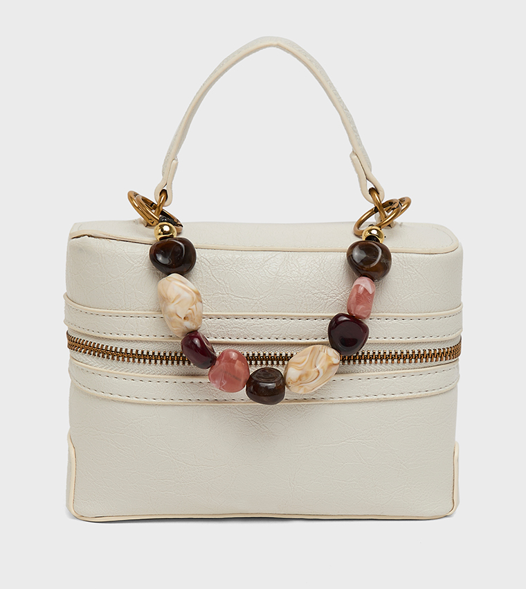 BMINKA Beaded Strap Handheld Bag