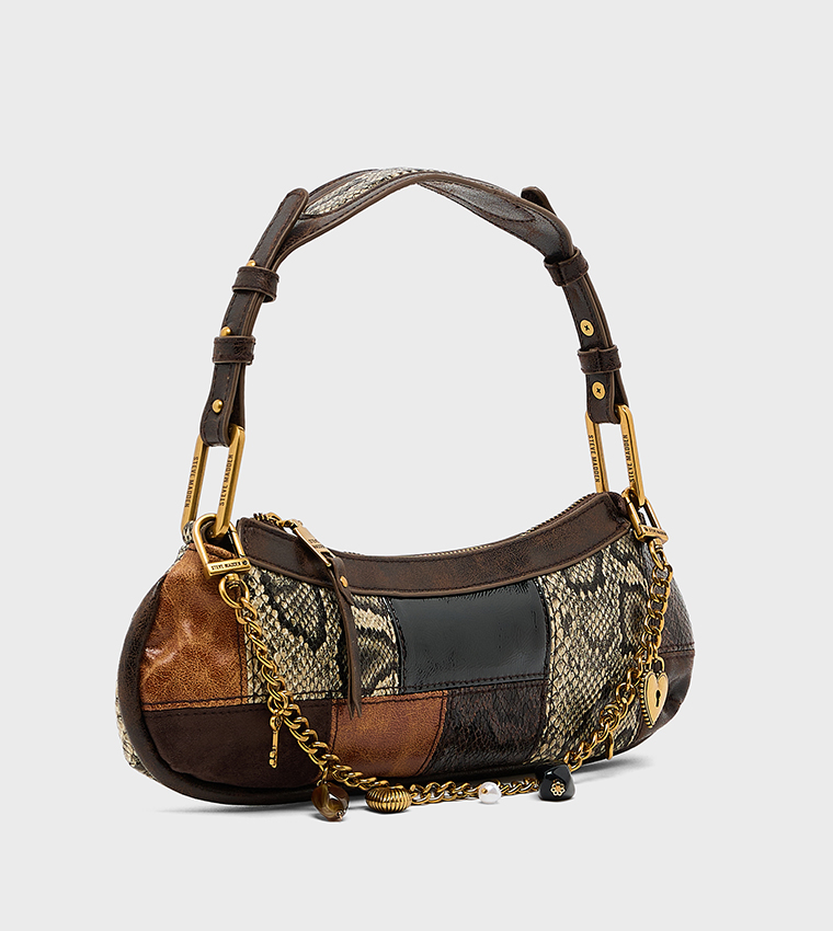 BSLOANE-P Snake Print Shoulder Bag