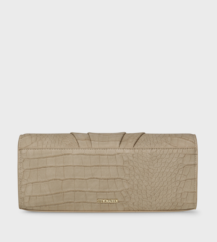 BAZALEA Croc Textured Clutch Bag