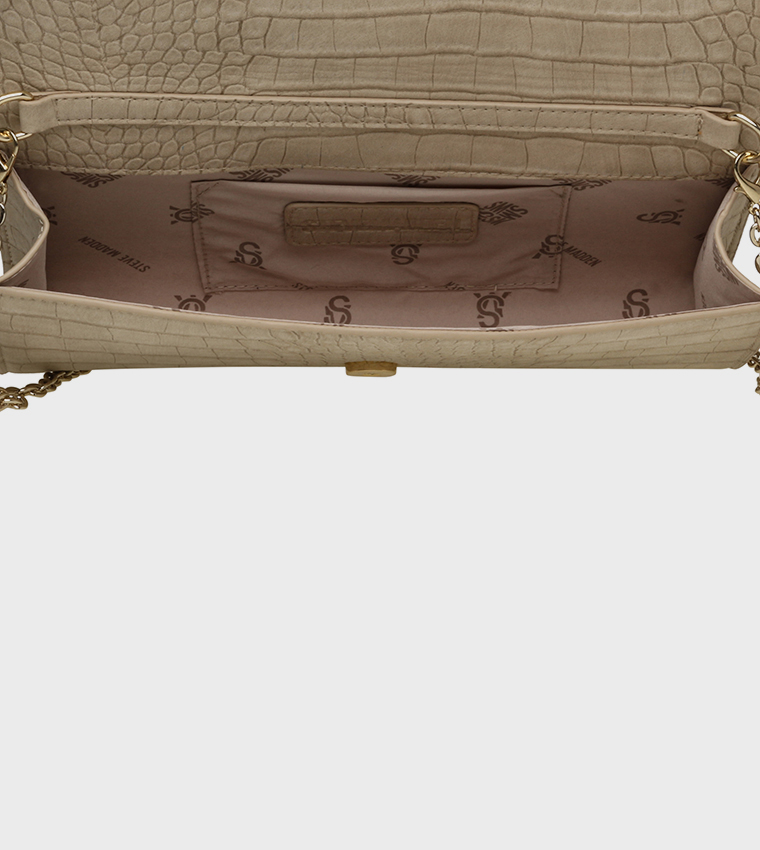 BAZALEA Croc Textured Clutch Bag