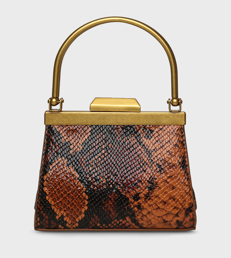 حقيبة صغيرة بيلو بنقشة جلد الأفعى