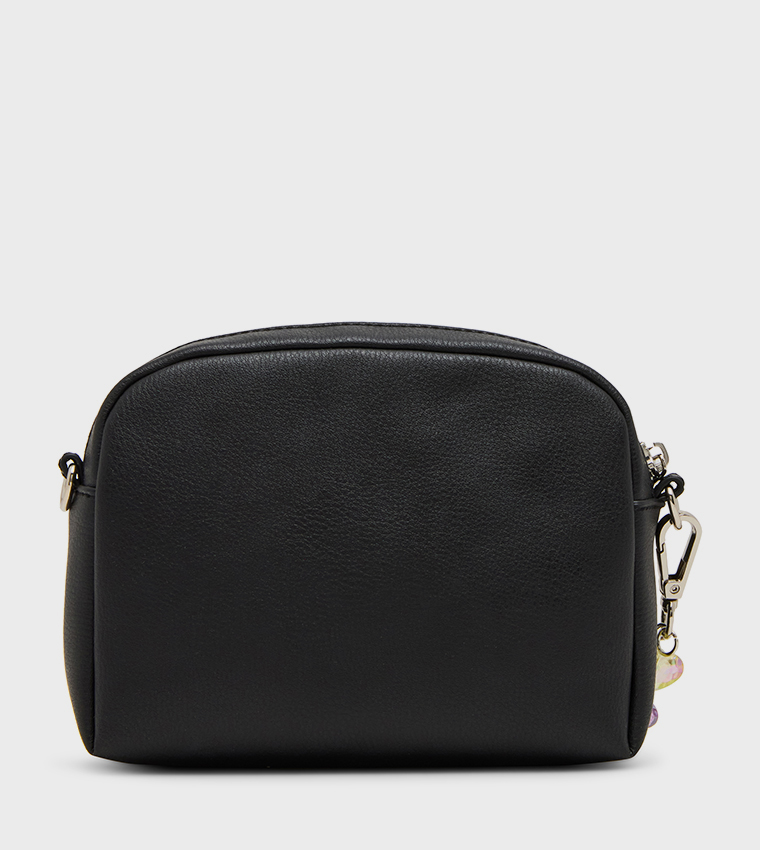 Textured Camera Bag with Charm