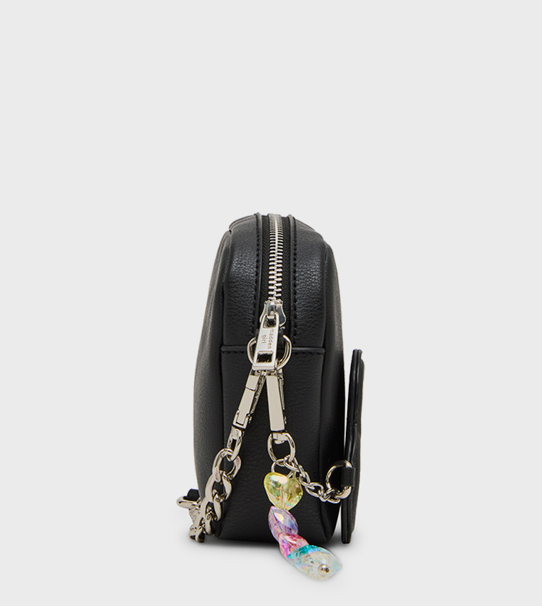 Textured Camera Bag with Charm