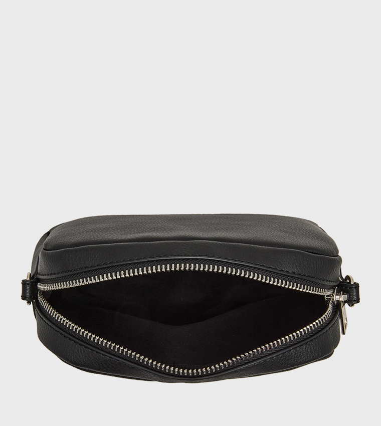 Textured Camera Bag with Charm