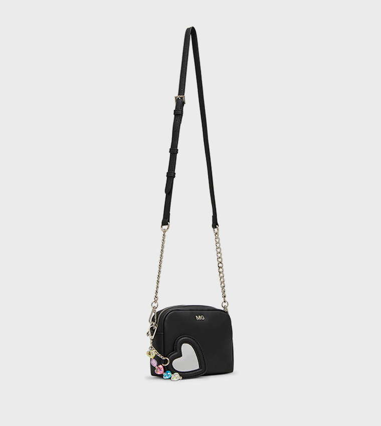 Textured Camera Bag with Charm