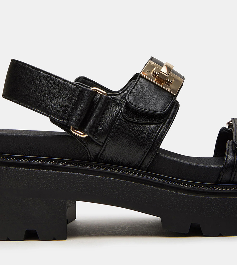 SUPERMONA Velcro Closure Platform Sandals