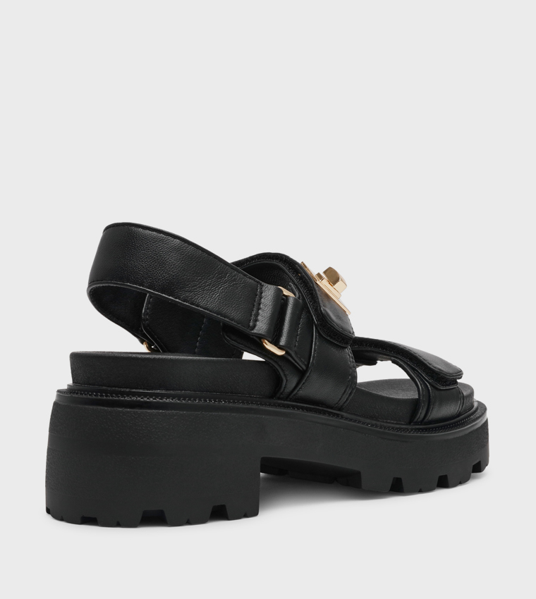 SUPERMONA Velcro Closure Platform Sandals