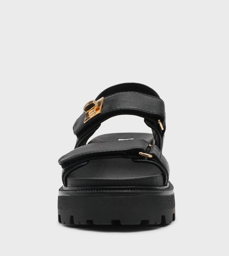 SUPERMONA Velcro Closure Platform Sandals