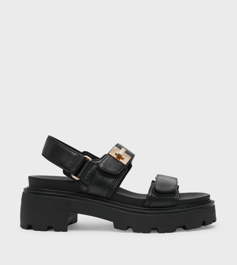 SUPERMONA Velcro Closure Platform Sandals