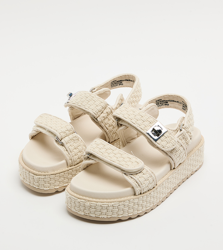 BIGMONA Velcro Closure Wedge Sandals
