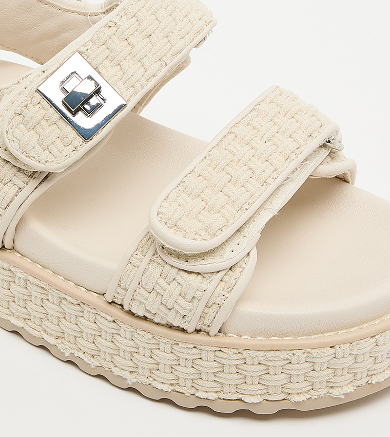 BIGMONA Velcro Closure Wedge Sandals