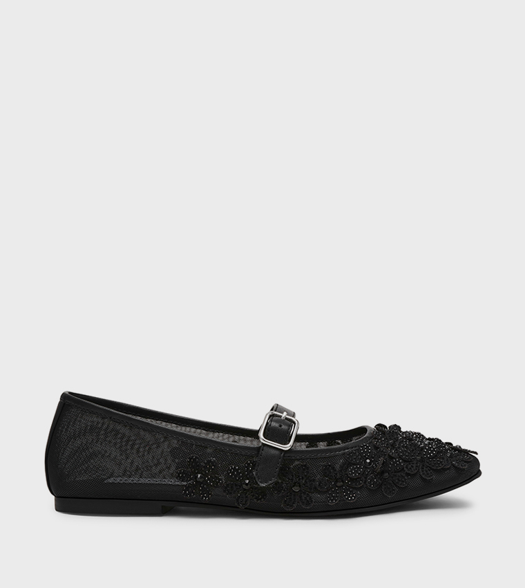 WILDLIFE Floral Appliqued Mary Janes