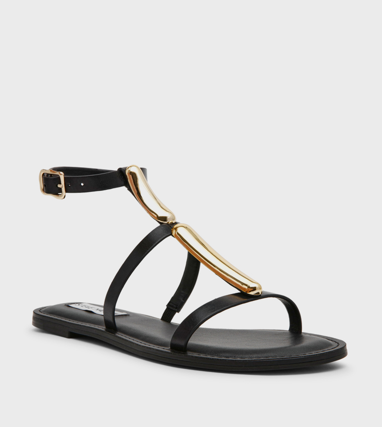 ALMA Metal Accent Flat Sandals