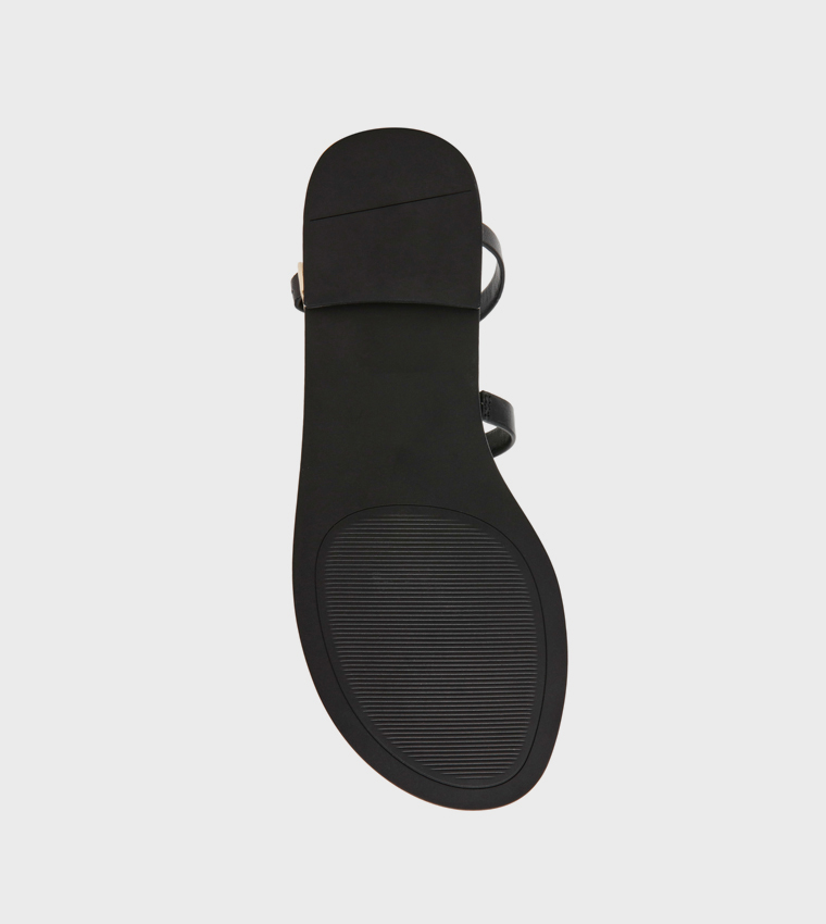 ALMA Metal Accent Flat Sandals