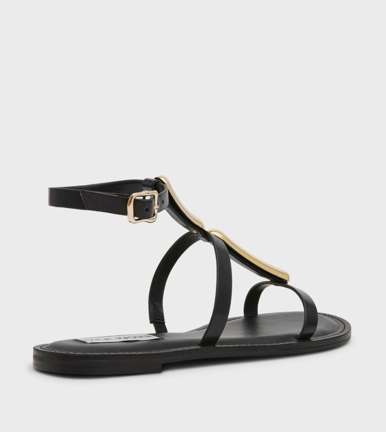 ALMA Metal Accent Flat Sandals