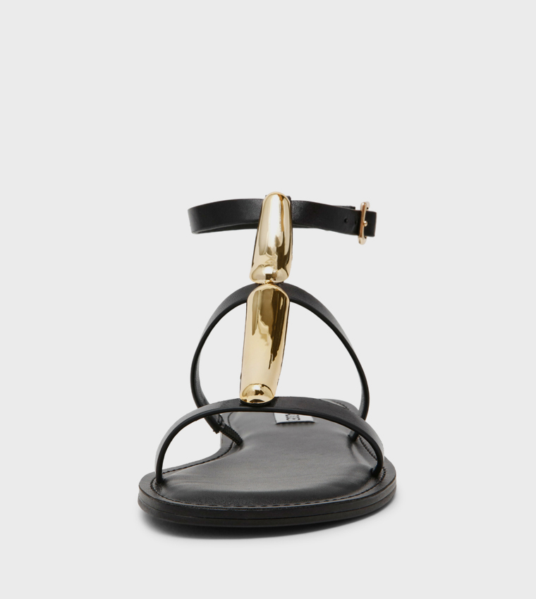 ALMA Metal Accent Flat Sandals