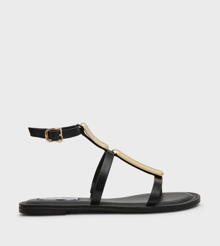 ALMA Metal Accent Flat Sandals