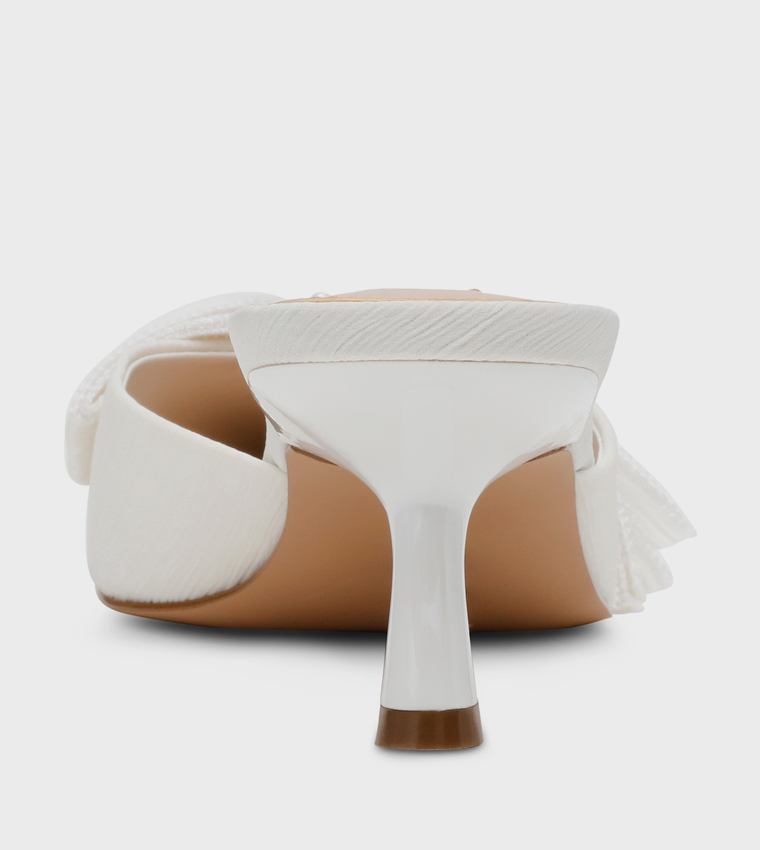 MISSY Bow Detail Pointed Toe Mule Pumps