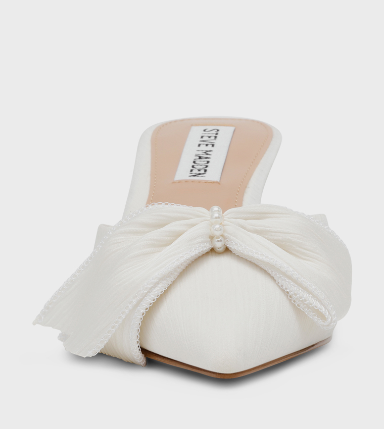 MISSY Bow Detail Pointed Toe Mule Pumps