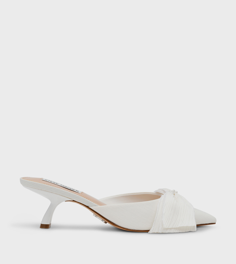 MISSY Bow Detail Pointed Toe Mule Pumps
