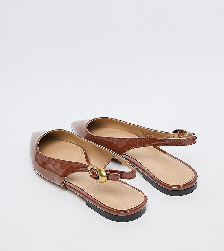 OTTIE Pointed Toe Slingback Flat Shoes