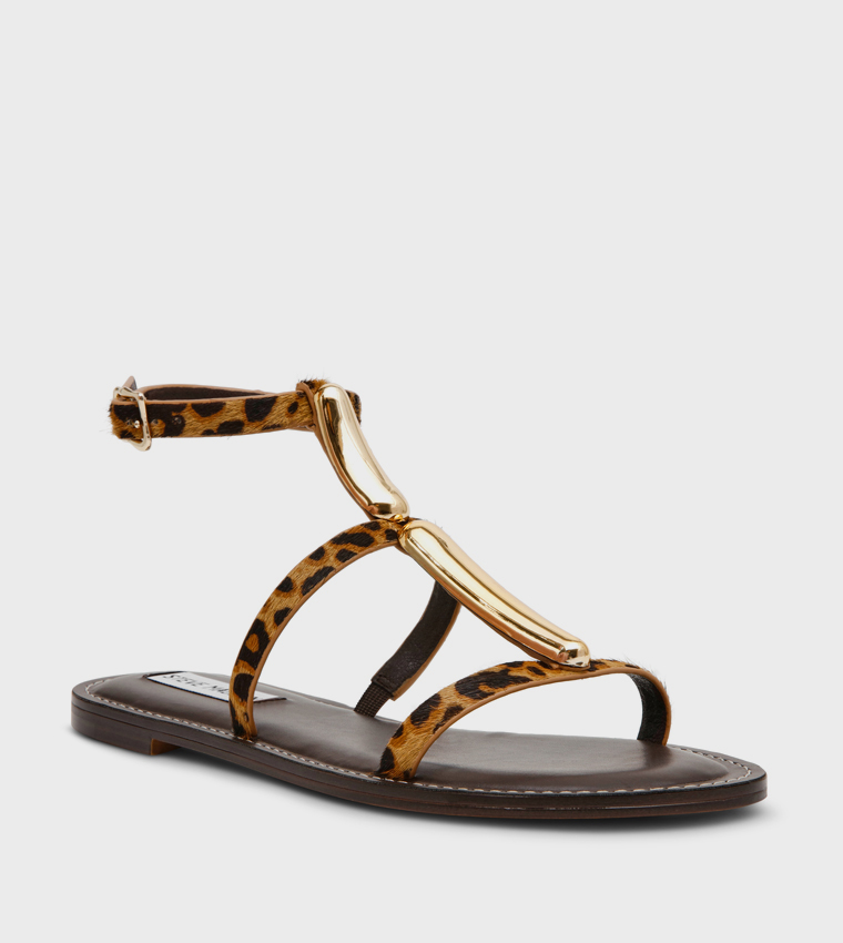 ALMA-L Metal Accent Flat Sandals