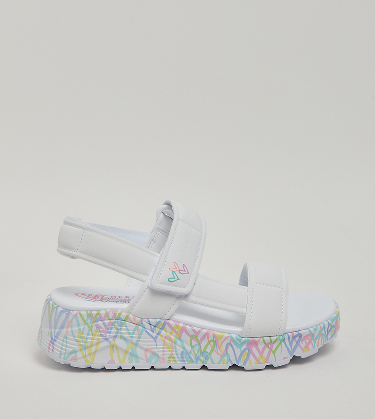 Skechers  Heel Sandals - White Casual Sandals